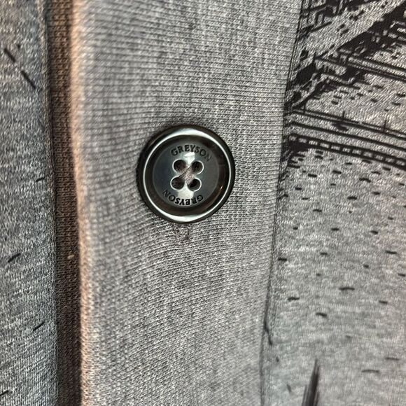 Greyson City of Wolves shawl cardigan gray black men golf preppy sweater SM NWT - Picture 4 of 11